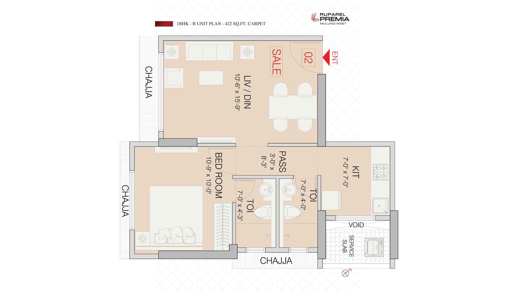 Ruparel-Premia-floorplan-1-BHK-422-sqft
